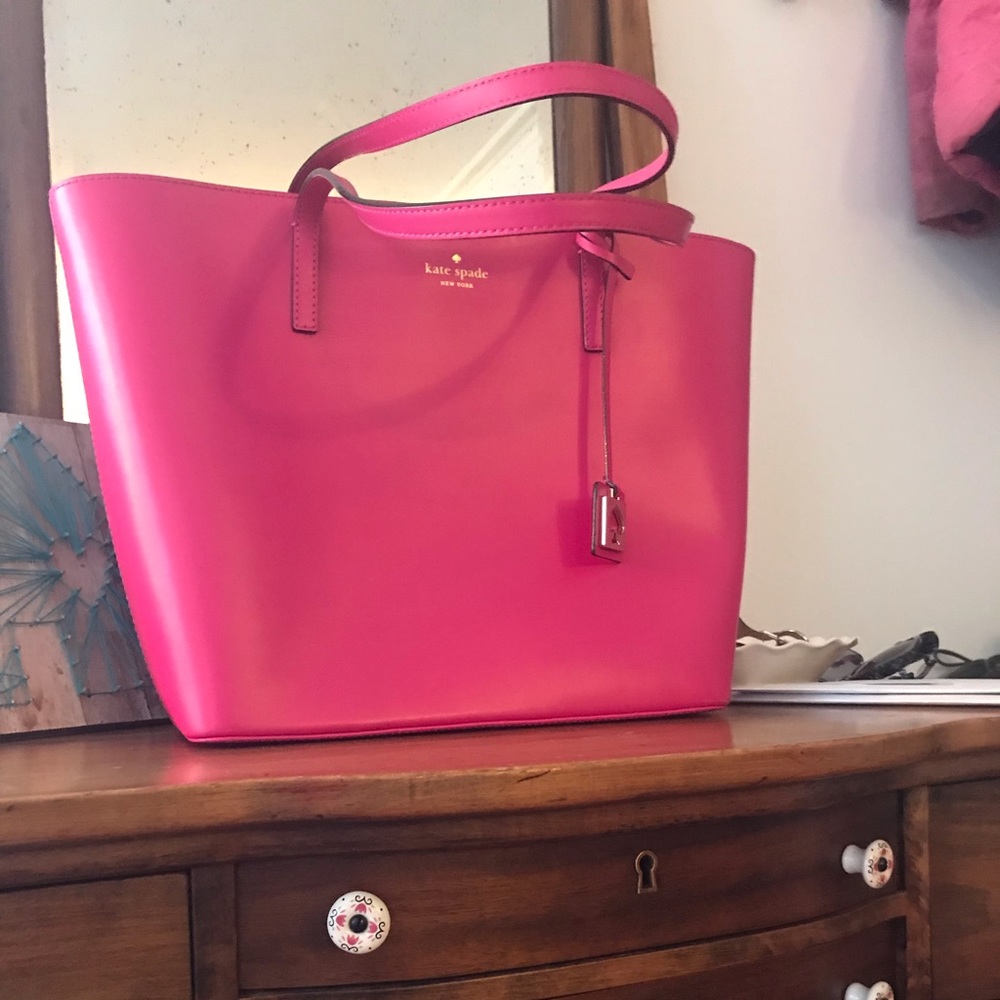 Bright pink kate spade tote